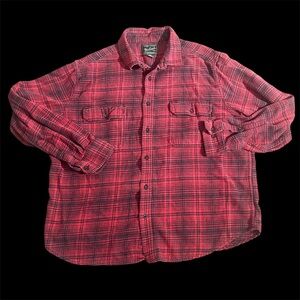 Woolrich Shacket Men's XXL Red Plaid Brawny Flannel 2 Pockets Outdoor Workwear